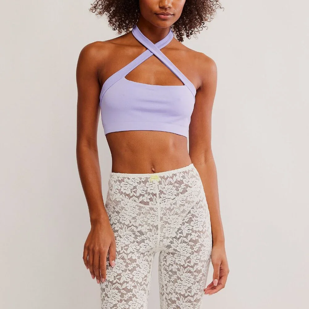 NWT Free People Margot Seamless Halter Bralette - Lavender - XS/S - Picture 5 of 7